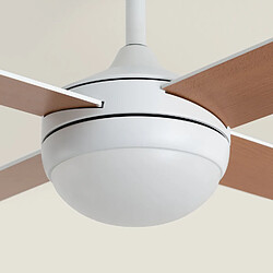 Ledkia Ventilateur de Plafond avec Éclairage Silencieux DC Pales en Bois Navy Evo Bois pas cher