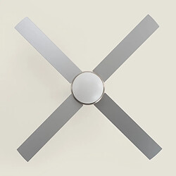 Avis Ledkia Ventilateur de Plafond avec Éclairage Silencieux DC Pales en Bois Navy Evo Argent