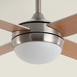 Ledkia Ventilateur de Plafond avec Éclairage Silencieux DC Pales en Bois Navy Evo Bois pas cher