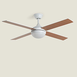 Avis Ledkia Ventilateur de Plafond avec Éclairage Silencieux DC Pales en Bois Navy Evo Bois