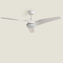 Ledkia Ventilateur de Plafond avec Éclairage Silencieux DC Eubea Blanc Télécommande Grand pas cher