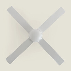 Avis Ledkia Ventilateur de Plafond avec Éclairage Silencieux DC Pales en Bois Navy Evo Blanc