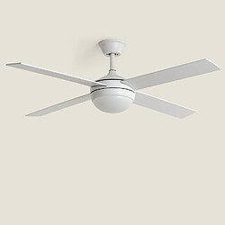 Ledkia Ventilateur de Plafond avec Éclairage Silencieux DC Pales en Bois Navy Evo Blanc pas cher
