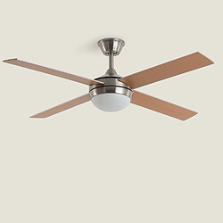 Avis Ledkia Ventilateur de Plafond avec Éclairage Silencieux DC Pales en Bois Navy Evo Bois