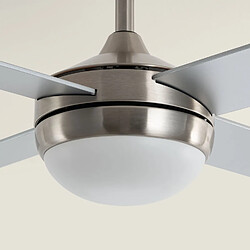 Acheter Ledkia Ventilateur de Plafond avec Éclairage Silencieux DC Pales en Bois Navy Evo Argent