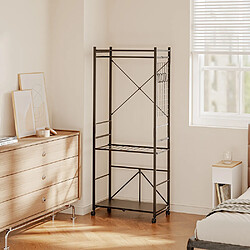 SoBuy Portemanteau sur roulettes avec étagères gris foncé 70.5x38.5x175 cm pas cher