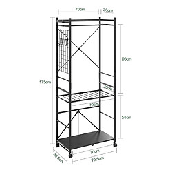 Avis SoBuy Portemanteau sur roulettes avec étagères gris foncé 70.5x38.5x175 cm
