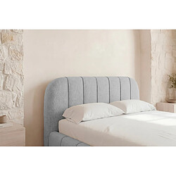 Avis Casanova Lit coffre tissu texturé 200x200cm Gris clair
