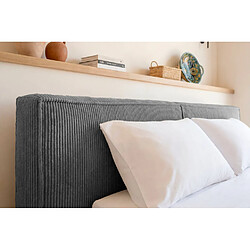 Avis Casanova Lit coffre petit velours côtelé 200x200cm Gris foncé