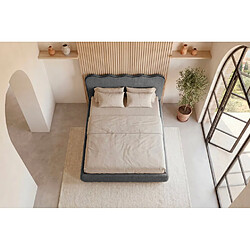 Casanova Lit tissu lisse 160x200cm Gris foncé pas cher