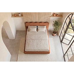 Casanova Lit tissu lisse 180x200cm Terracotta pas cher