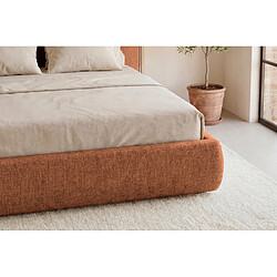 Acheter Casanova Lit tissu lisse 180x200cm Terracotta