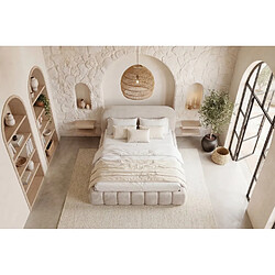 Casanova Lit coffre tissu texturé 160x200cm Beige pas cher