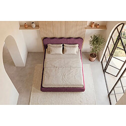 Casanova Lit tissu lisse 200x200cm Mauve pas cher