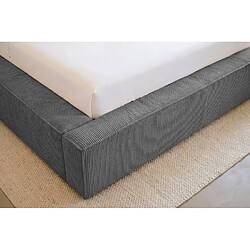 Acheter Casanova Lit coffre petit velours côtelé 200x200cm Gris foncé