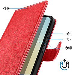 Avis Avizar Étui pour Redmi A7 Pro Série Chesterfield avec Porte-cartes et Support Vidéo Rouge