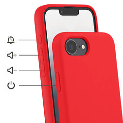 Avis Avizar Coque pour iPhone 16e en Silicone avec Cordon en Nylon Tressé Ajustable Rouge