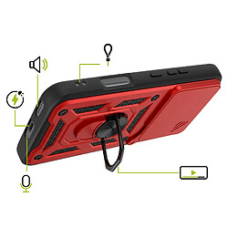 Avis Mayaxess Coque pour Honor 600 Lite avec Cache Caméra Coulissante et Bague Magnétique Rouge
