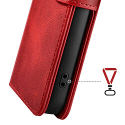 Zanaé Étui Portefeuille pour iPhone 17e Édition Columbia avec Fonction Support Rouge pas cher