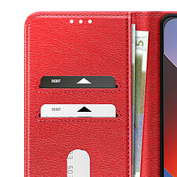 Avizar Étui pour Redmi A7 Pro Série Chesterfield avec Porte-cartes et Support Vidéo Rouge pas cher