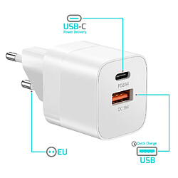 Avis Bwoo Chargeur Secteur Rapide Universel Double Port USB-C et USB 20W Blanc