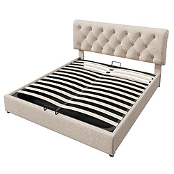 Acheter Lit Coffre 140x200 cm Modenvie avec rangement et tête de lit réglable Naturel