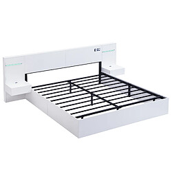 Acheter Lit Double 160x200 cm Modenvie avec USB-C, Bluetooth, LED, sans matelas