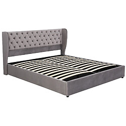 Acheter Lit Coffre Modenvie 180x200 cm rangement hydraulique velours gris