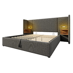 Acheter Lit Coffre Modenvie 160x200 cm - rangement hydraulique - Gris
