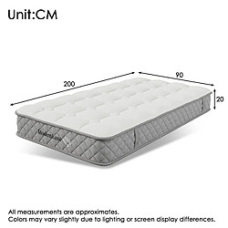 Avis Lit 1 place capitonné Modenvie 90x200 cm avec matelas 7 zones - Gris foncé
