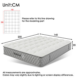 Avis Lit Double Modenvie 140x200 cm avec matelas 7 zones et sommier - Gris foncé