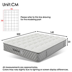 Avis Lit Double Modenvie 140x200 cm avec sommier et matelas 7 zones gris