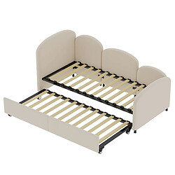 Acheter Lit Enfant Modenvie 90x200 cm avec rangement, velours, beige