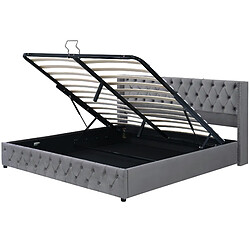 Acheter Lit Coffre 180x200 cm Modenvie rangement hydraulique velours gris