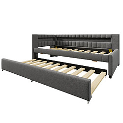 Acheter Lit Banquette Modenvie 90x200 cm LED USB Type-C Gris sans matelas