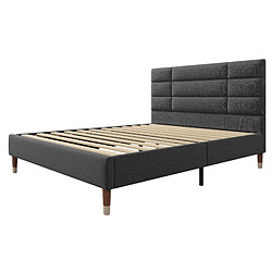 Acheter Lit Double Modenvie 140x200 cm avec sommier et matelas 7 zones gris
