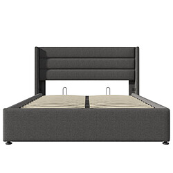 Acheter Lit Coffre 140x200 cm Modenvie rangement hydraulique en lin gris