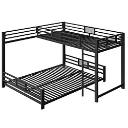 Acheter Lit Superposé d'Angle Modenvie 90x200/140x200 - gain de place - Noir