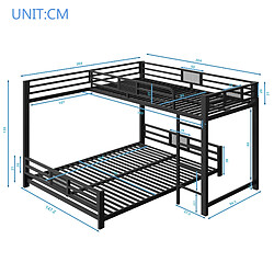 Avis Lit Superposé d'Angle Modenvie 90x200/140x200 - gain de place - Noir