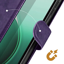 Avis Avizar Étui Portefeuille pour Oppo Reno 14 / 14F / 14 FS avec Dragonne Violet foncé