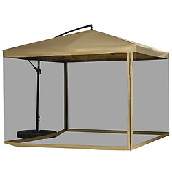 Avis STILVORA Parasol déporté 295/295/260 cm beige en acier avec moustiquaire intégrée