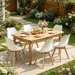 Avis STILVORA Chaise de salle à manger 40,5/40,5/83 cm blanche en simili cuir pivotante