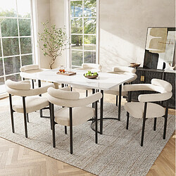 Avis STILVORA Chaise 70/62/84 cm beige en fer avec assise large ergonomique