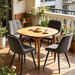 Avis STILVORA Chaise de salle à manger 38/43/81,5 cm gris foncé en velours et métal lot de 4