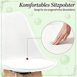 STILVORA Chaise de salle à manger 40,5/40,5/83 cm blanche en simili cuir pivotante pas cher