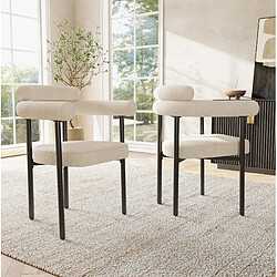 Acheter STILVORA Chaise 70/62/84 cm beige en fer avec assise large ergonomique
