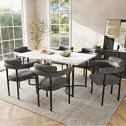 Avis STILVORA Lot de 6 chaises 70/62/84 cm gris foncé en fer avec assise ergonomique