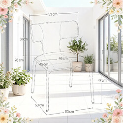 Acheter STILVORA Chaise de salle à manger 53/53/78 cm bleue en lin avec dossier courbé lot de 2