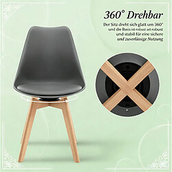 STILVORA Chaise de salle à manger 40,5/40,5/83 cm grise en similicuir pivotante pas cher