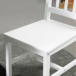 Acheter STILVORA Chaise de salle à manger 41/46,5/85,5 cm blanche en bois dossier ouvert lot de 4